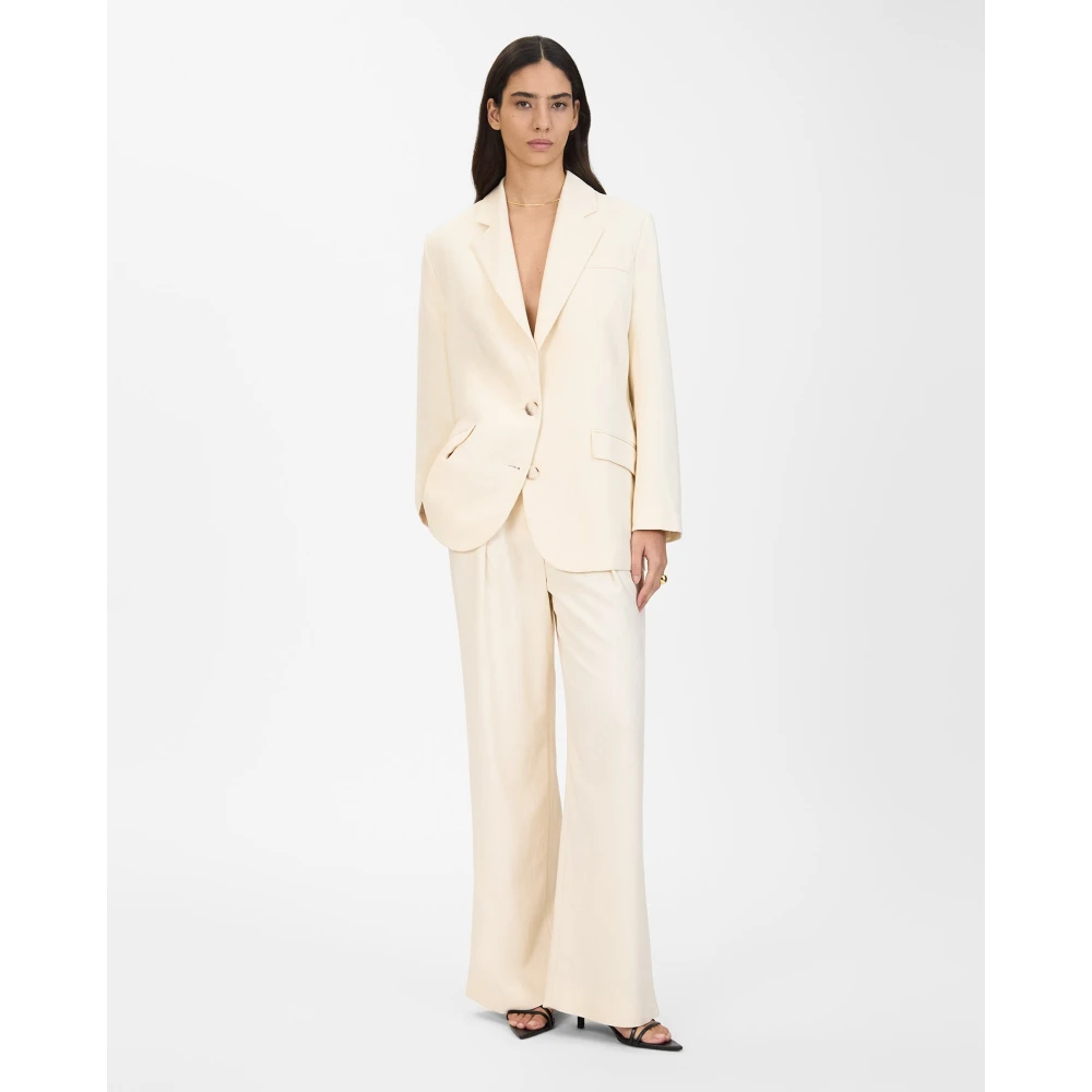IVY OAK Oversized Single Breasted Blazer White Dames