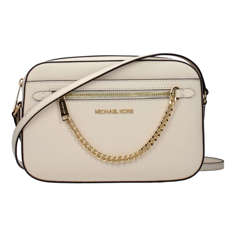 Michael Kors Women's Beige Leather Crossbody Bag - Cross Body Bags - One Size- Bags
