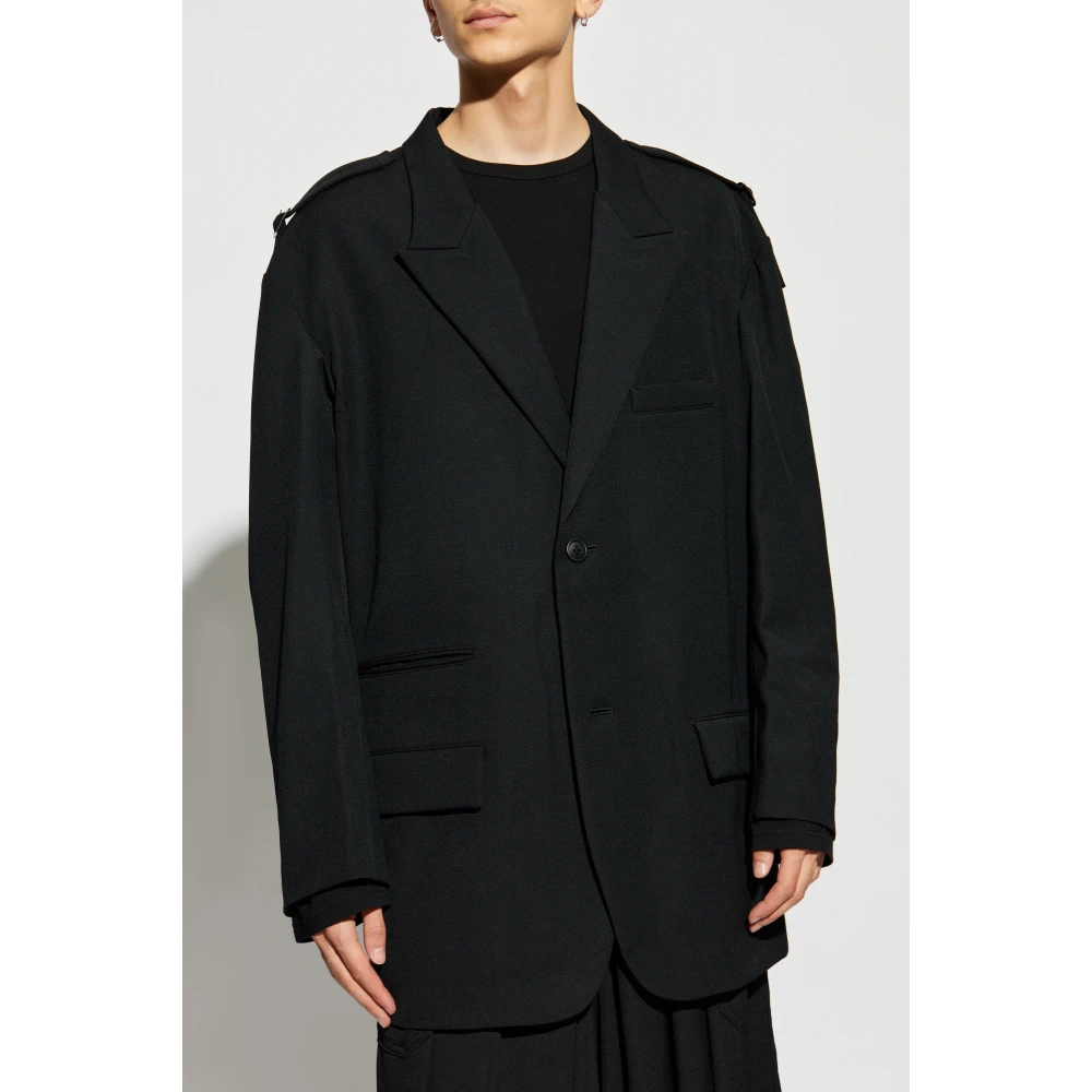 Y-3 Wollen jas Black Heren