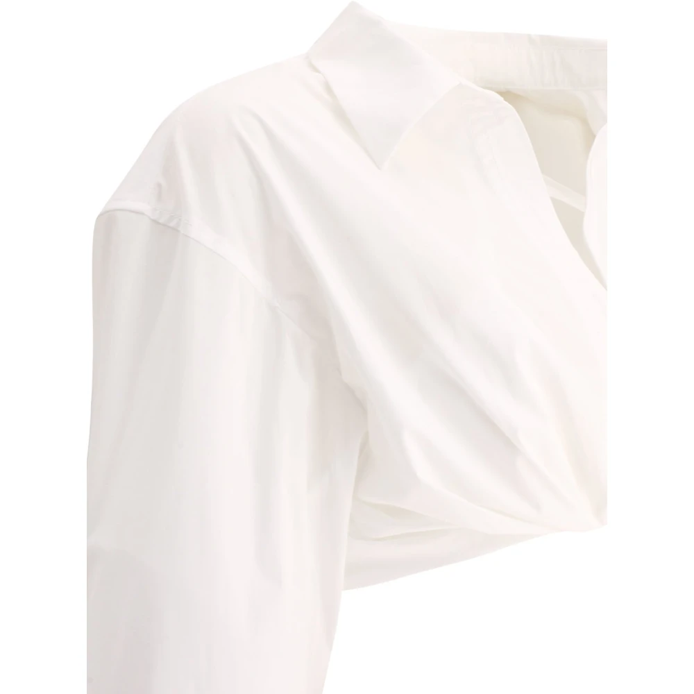 Jacquemus Bahia Courte Shirt 94% Katoen 6% Elastaan White Dames