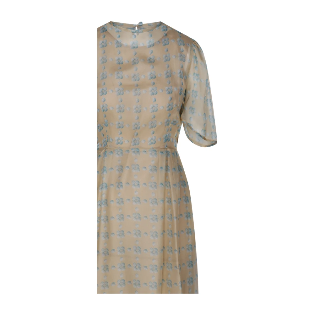 Crida Milano Witte Hemel Lange Jurk Beige Dames