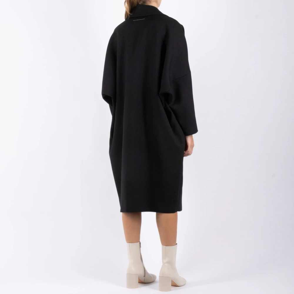 MM6 Maison Margiela Zwarte wollen jas Black Dames