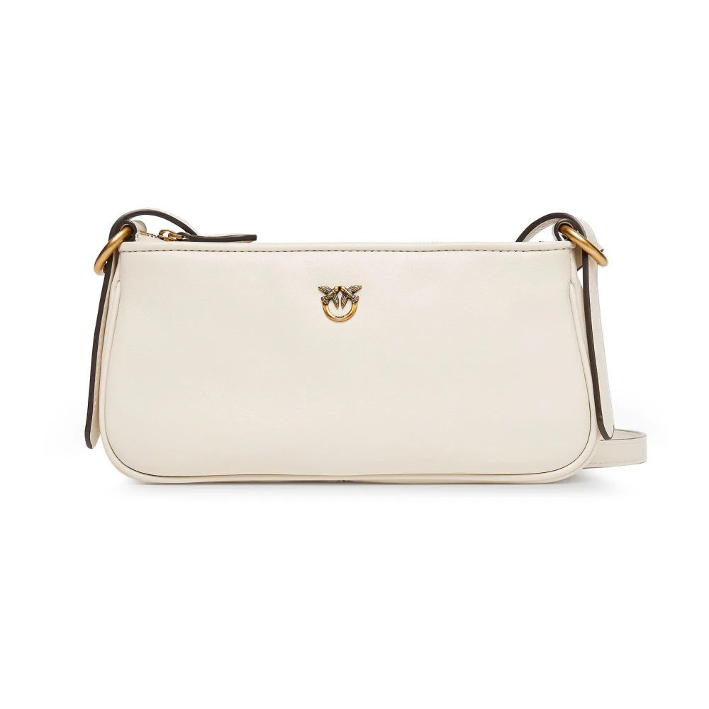 Pinko Women's White Cross Body Bags, One Size, Half Moon Mini Baguette