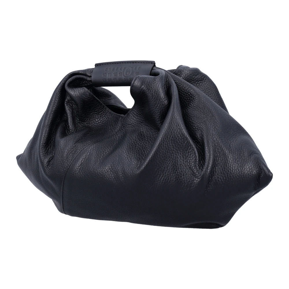 MM6 Maison Margiela Zwarte Korrelige Leren Handtas Black Dames