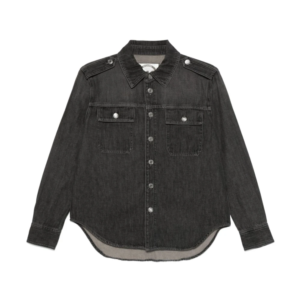 Michael Kors Denim Shirt Grigio Aw24 Gray Dames