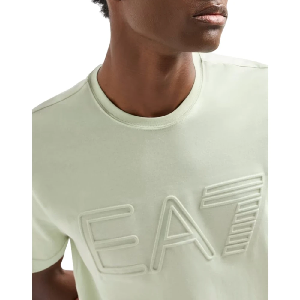 Emporio Armani EA7 Korte Mouw Logo T-shirt Beige Heren