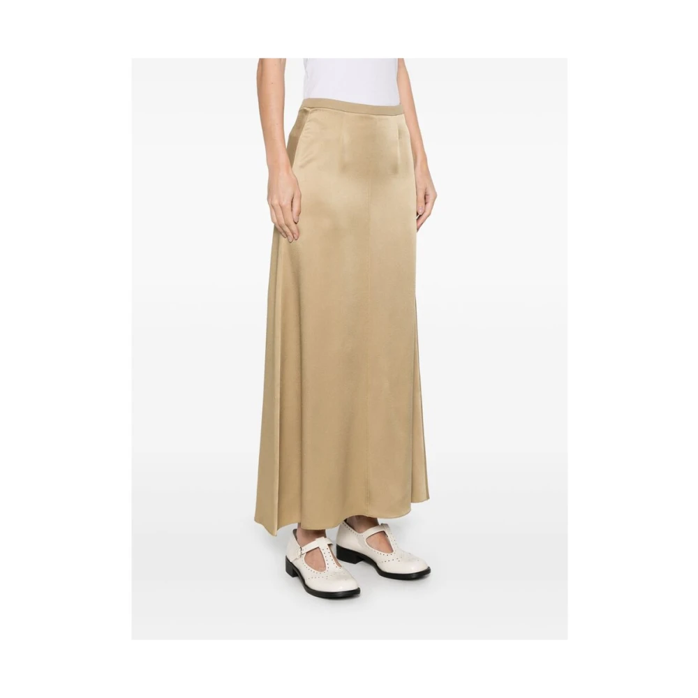 Forte Beige Rok met Zijrits en Achtersplit Beige Dames