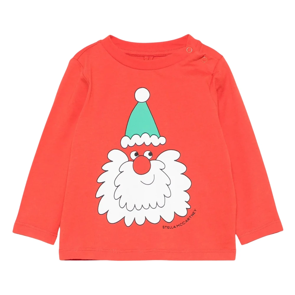 Stella Mccartney Unisex Red Long Sleeve Santa T-Shirt