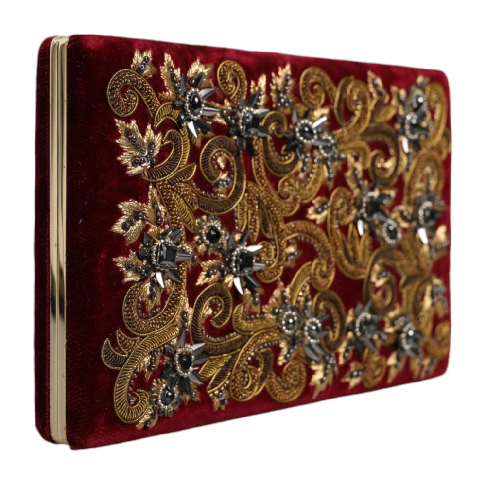 Dolce & Gabbana Barok Kristal Fluweel Clutch Multicolor Dames