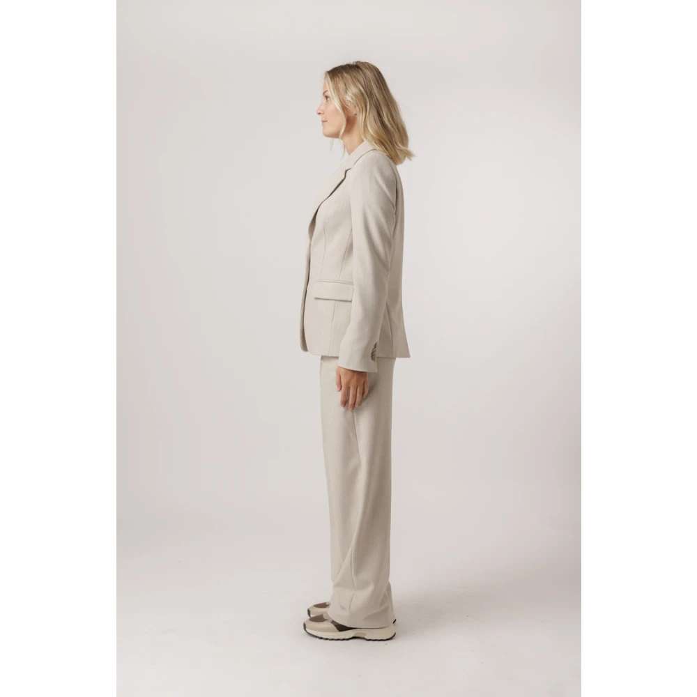 drykorn Bruine Blazer met Slim Fit Beige Dames