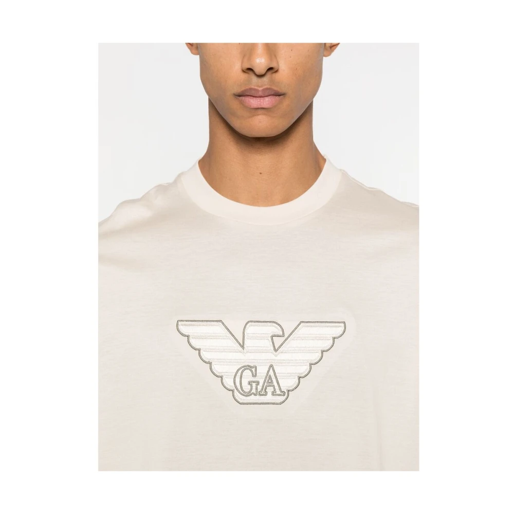 Emporio Armani Ecru Crew Neck Short Sleeves T-shirt White Heren