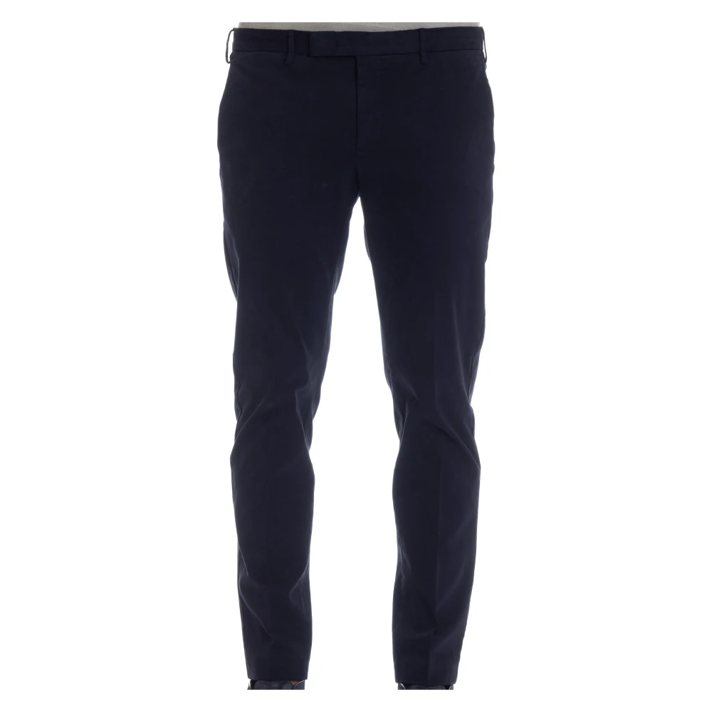 PT Torino Blauwe Maatwerk Broek Rits Sluiting Blue Heren