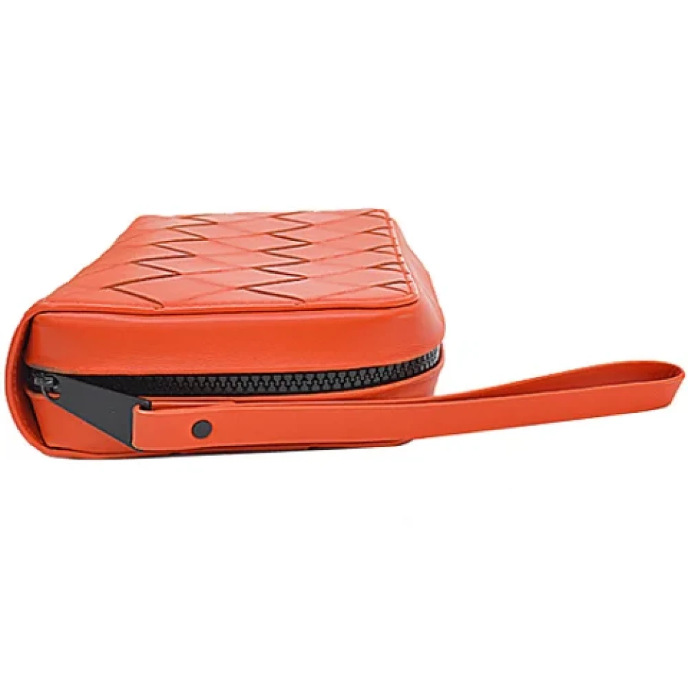 Bottega Veneta Vintage Pre-owned Leather clutches Orange Dames