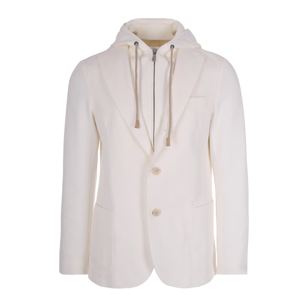 Eleventy White Blazers, Male, Xl, Single Breasted Blazer