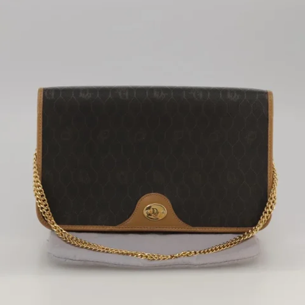 Dior Vintage Pre-owned Canvas clutches Black Dames