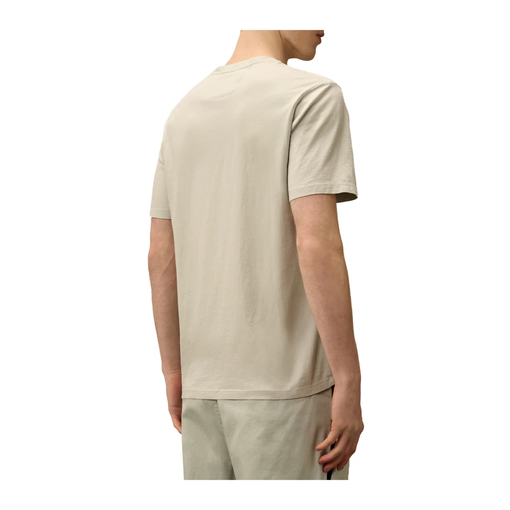 C.P. Company Katoenen Jersey T-shirt met Bedrukt Logo Beige Heren