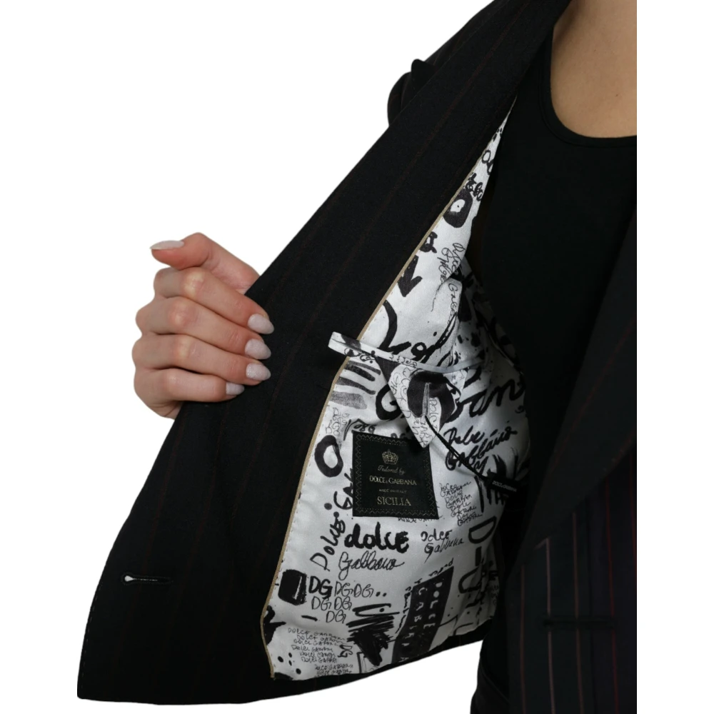 Dolce & Gabbana Gestreepte wollen blazer Black Dames