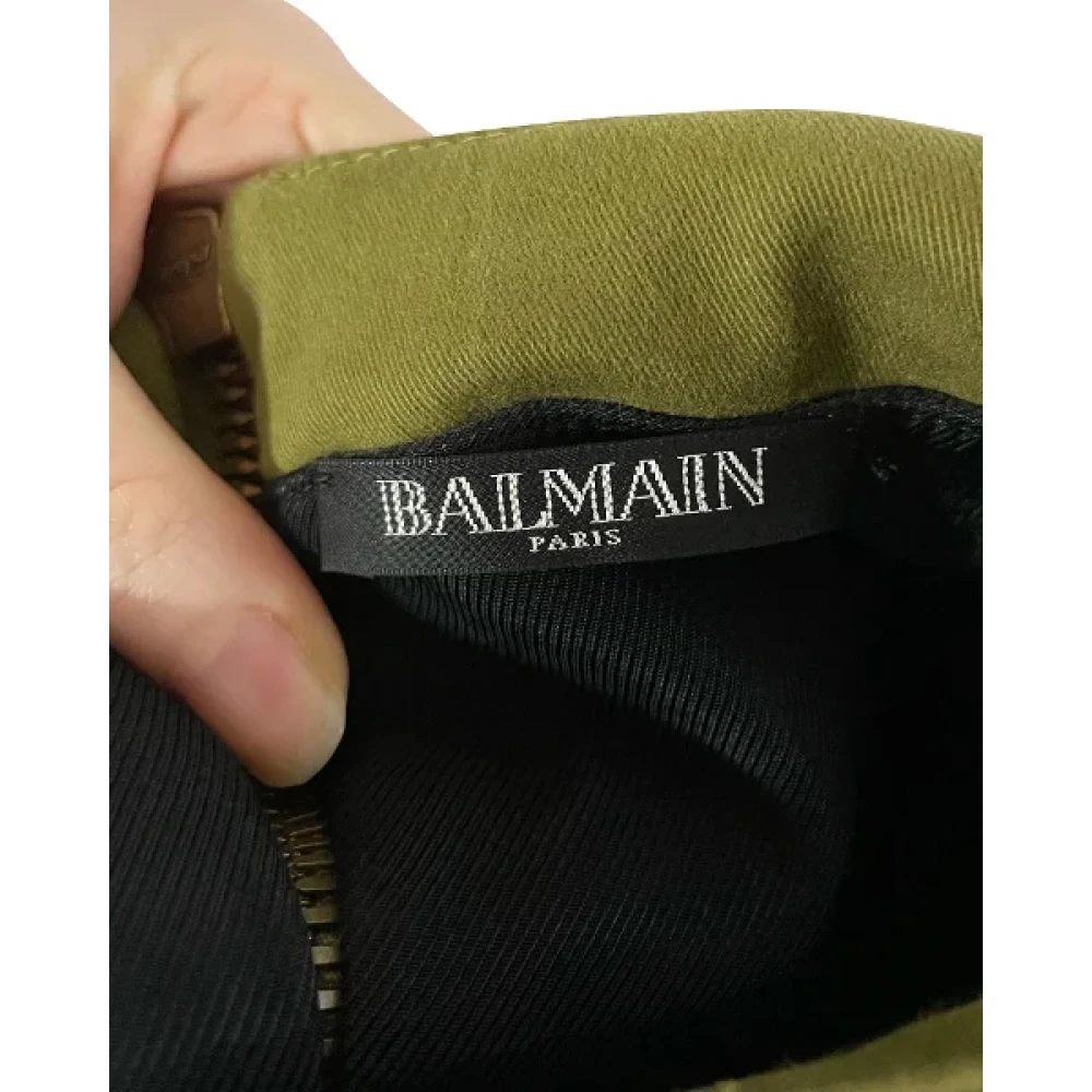 Balmain Pre-owned Cotton dresses Green Dames