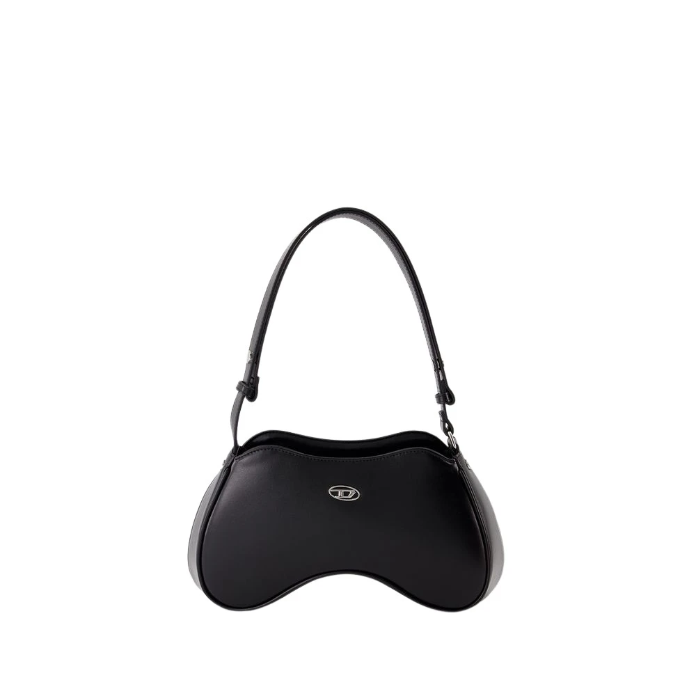 Diesel Zwarte leren schoudertas Black Dames