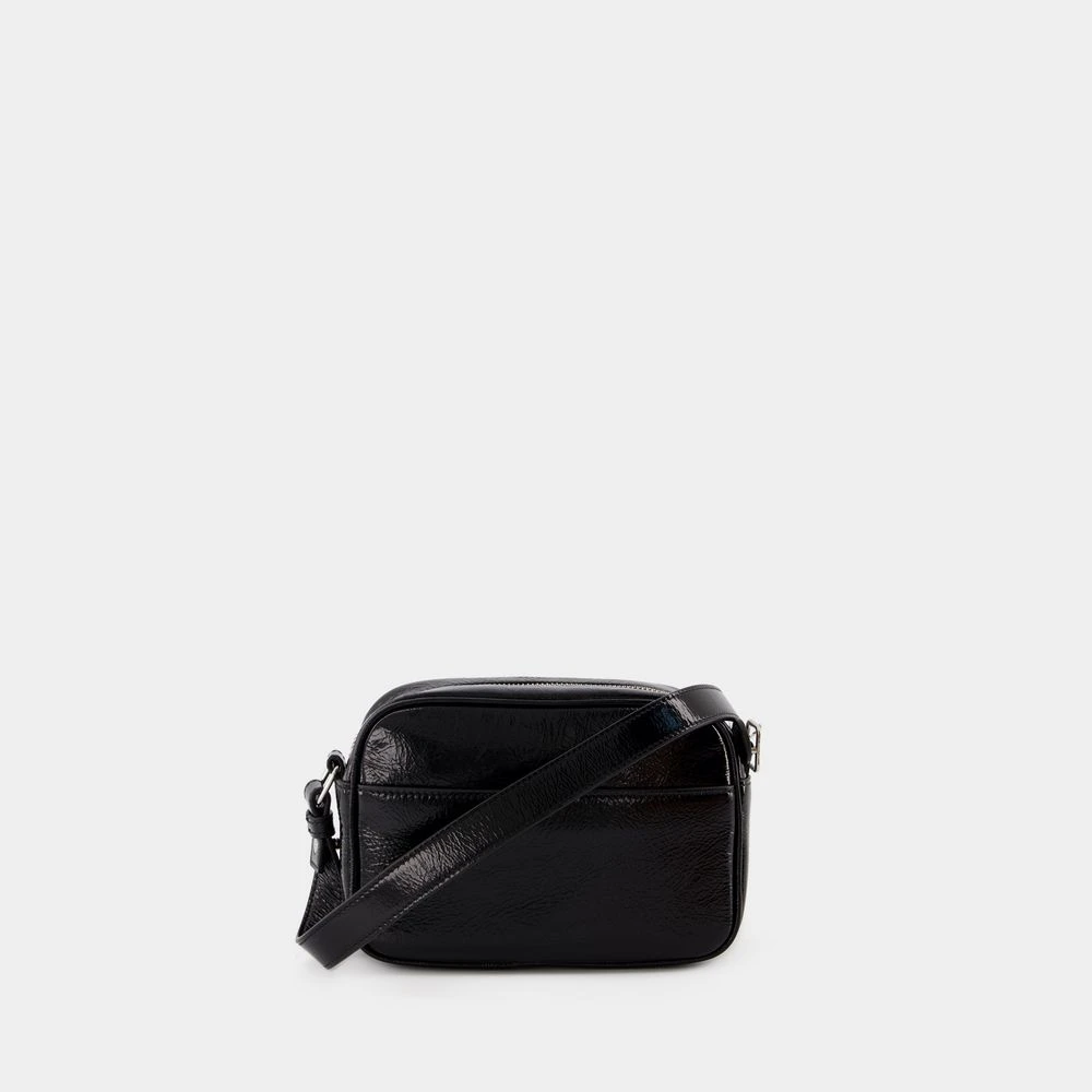 Courrèges Zwarte Leren Camera Schoudertas Black Dames