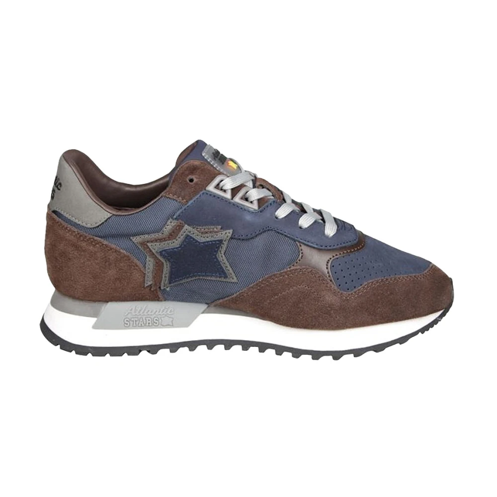 Atlantic Stars Blauwe Casual Sneakers Leer Stof Dracoc Heren Schoenen Veelkleurig Multicolor