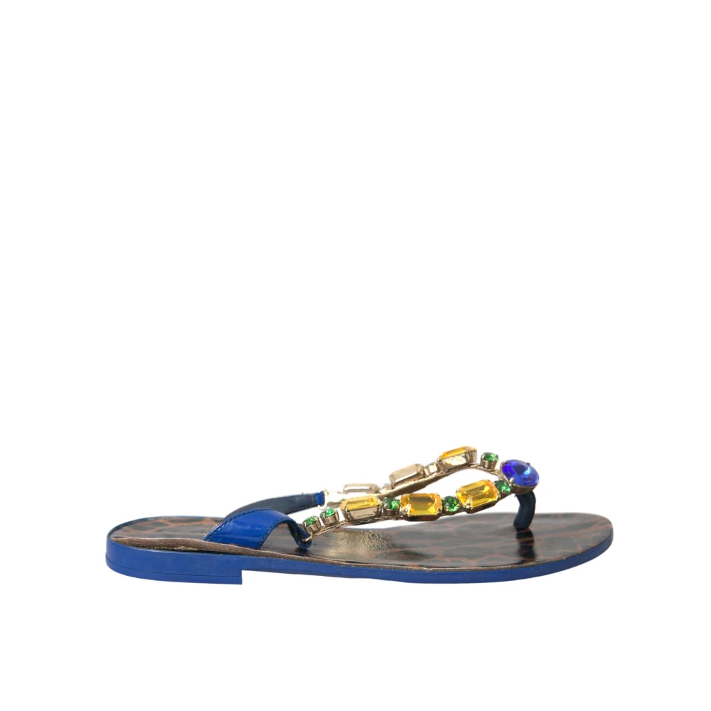 Dolce & Gabbana Blue Crystal Calf Leather Beachwear Shoes - EU36/US5.5 - Image 2