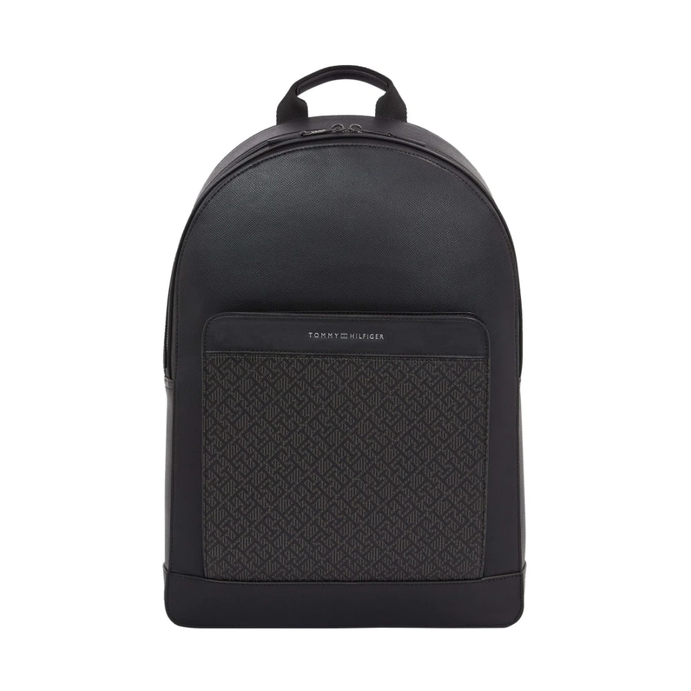 Tommy Hilfiger Zwarte Monogram Rugzak voor Mannen Black Heren