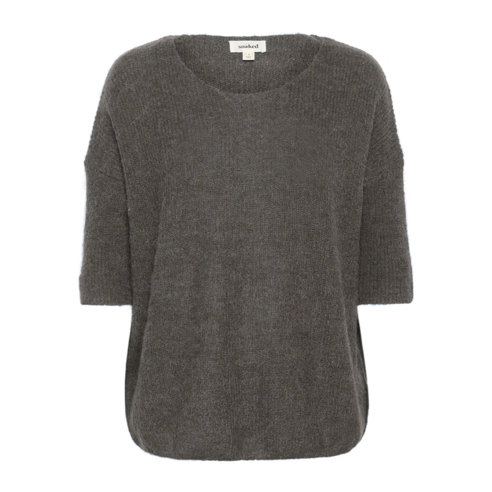 Soaked in Luxury Donkergrijze Gebreide Trui Gray Dames