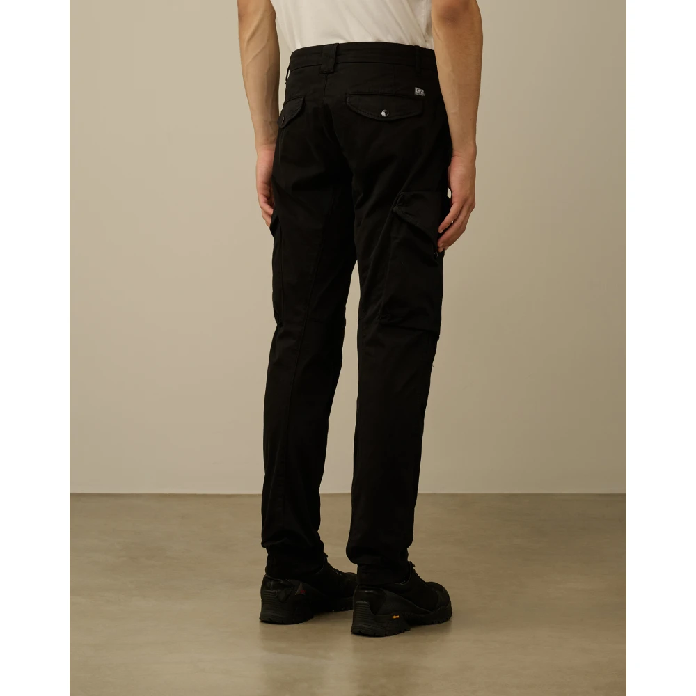 C.P. Company Zwarte Satijnen Cargo Broek Black Heren
