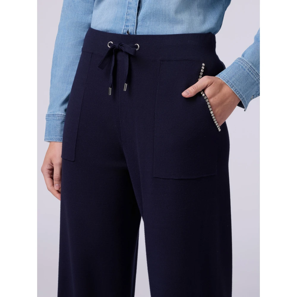 Oltre Gebreide Palazzo Broek Blue Dames