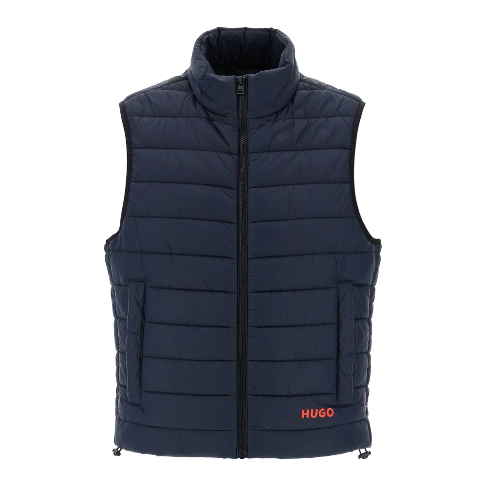 Hugo Boss Gewatteerde waterafstotende vest met ritssluiting Blue Heren