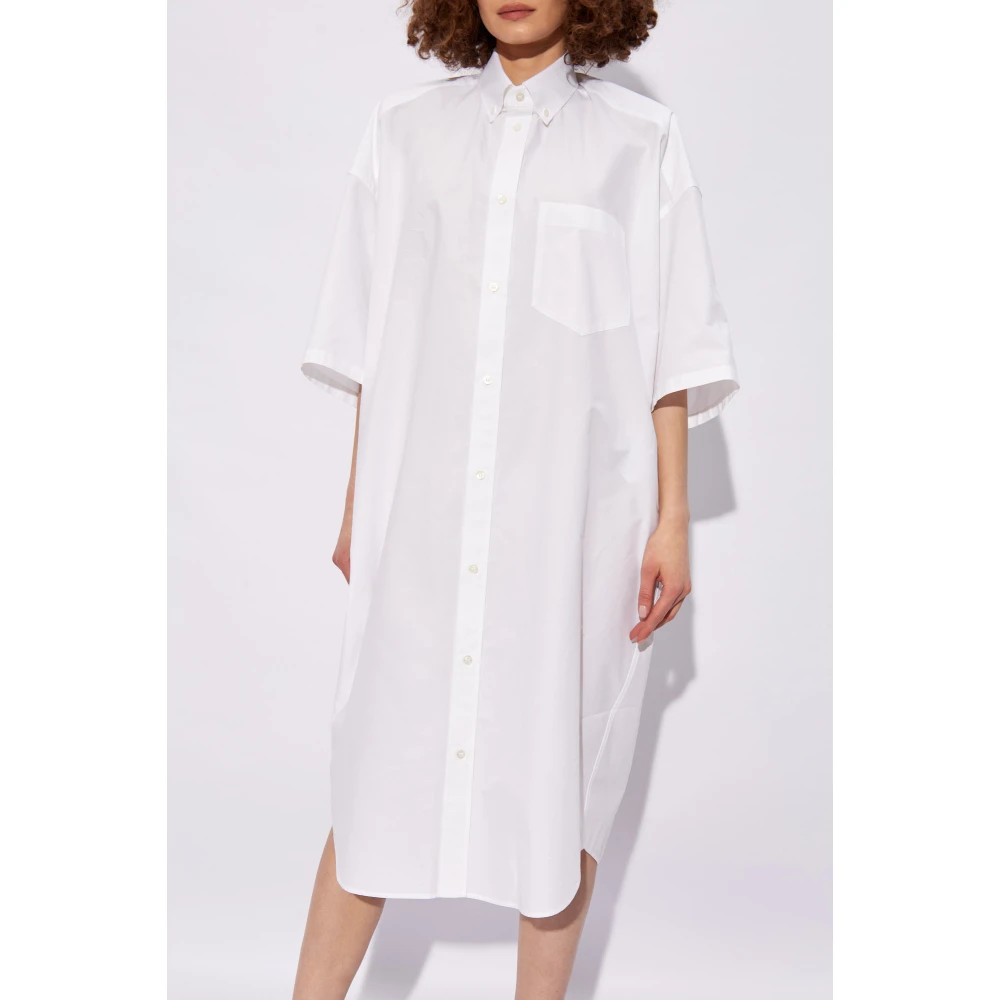 Balenciaga Cocoonjurk met korte mouwen White Dames