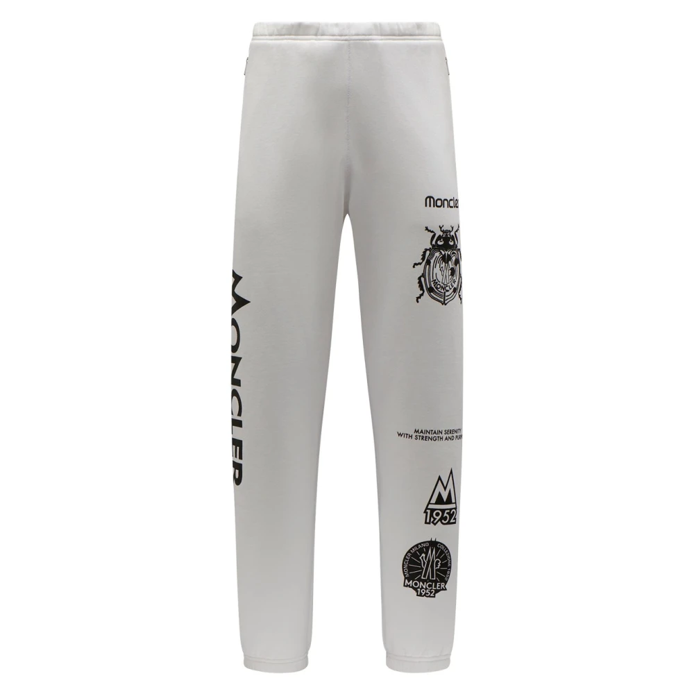 Moncler Sportieve Sweatpants met Maxi Prints White Dames