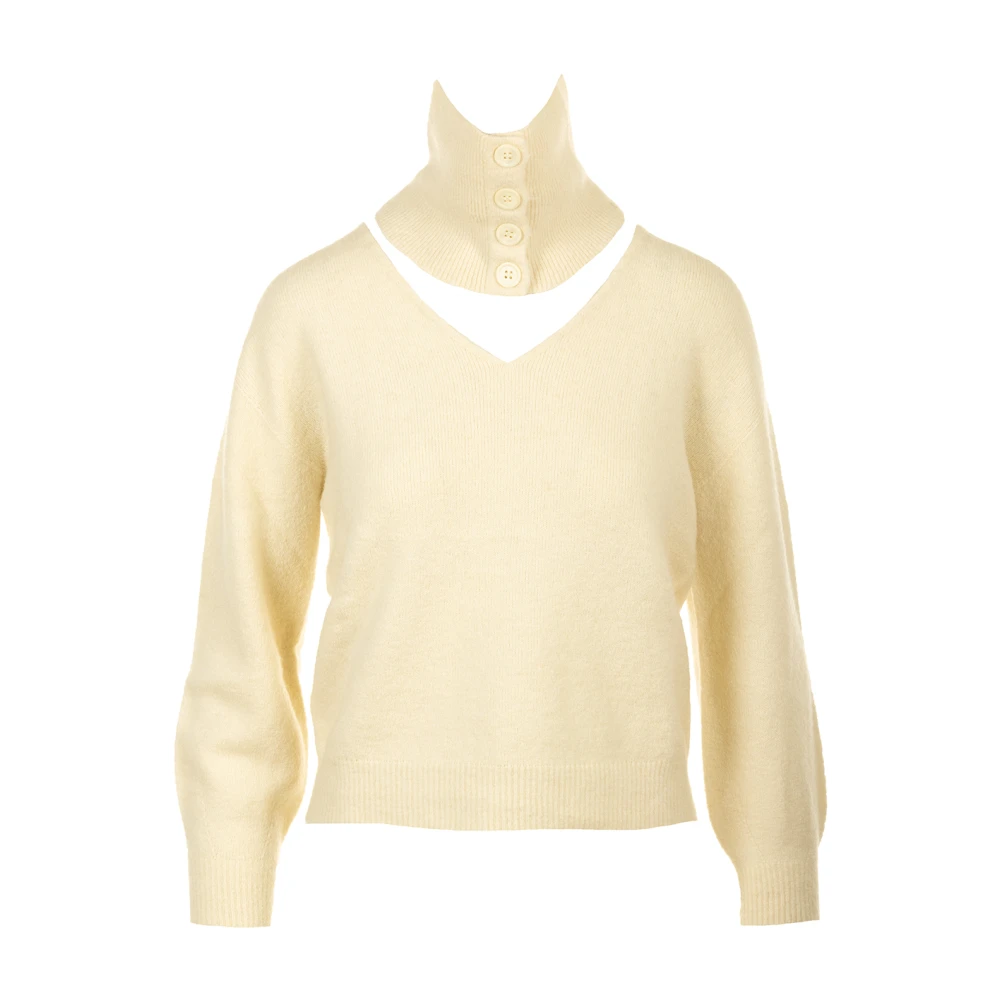 Kangra Crème V-hals trui Beige Dames