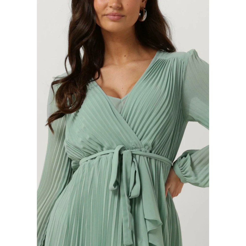 Twinset Elegante Maxi Jurk Mint Geplooid Green Dames