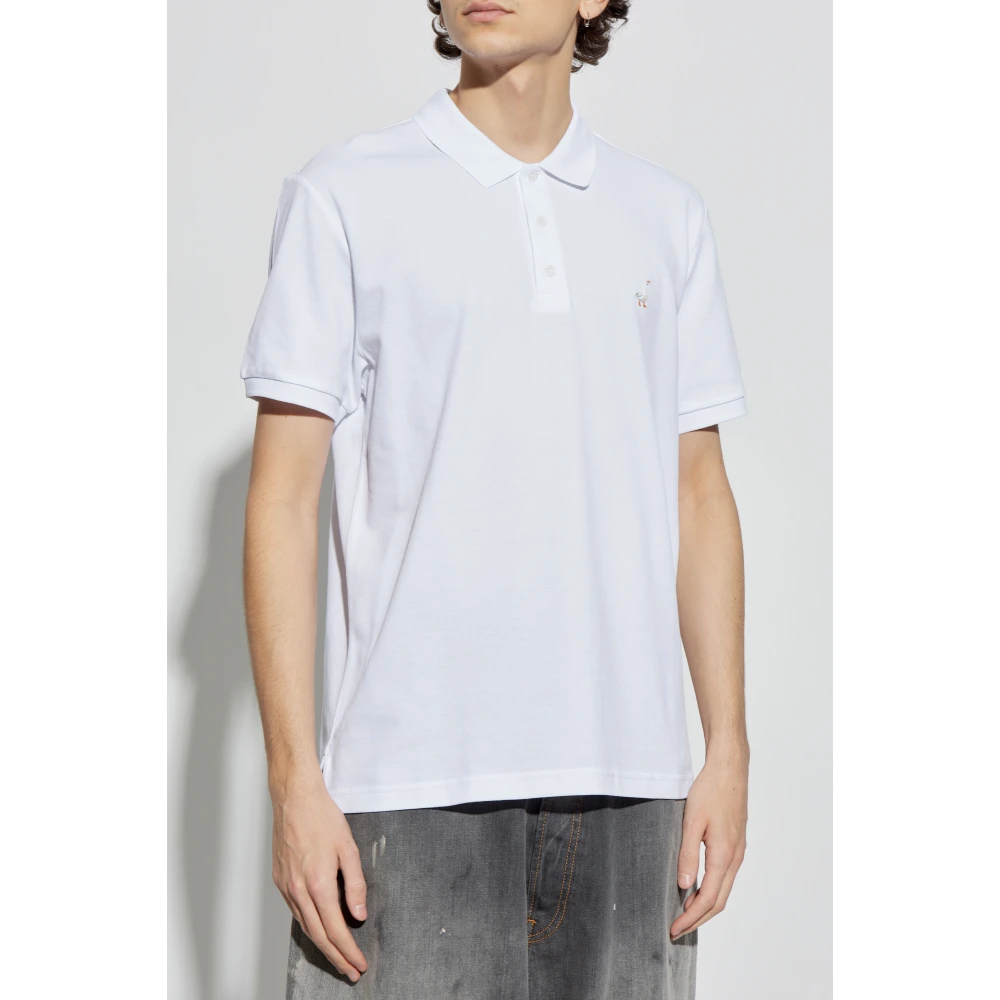 Moschino Katoenen polo met logo White Heren