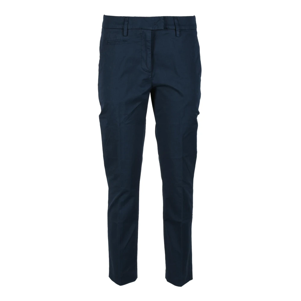 Dondup Katoen Elastaan Broek Blue Dames
