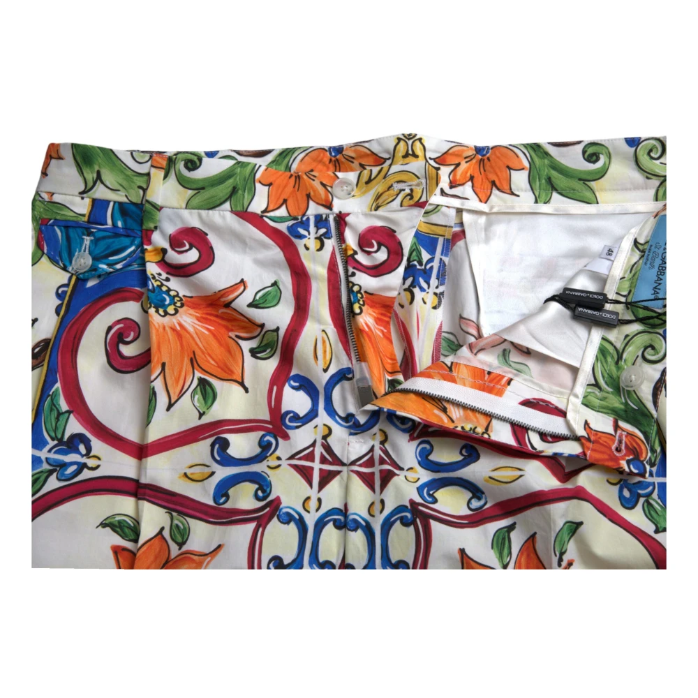 Dolce & Gabbana Luxe Majolica Print Bermuda Shorts Multicolor Heren