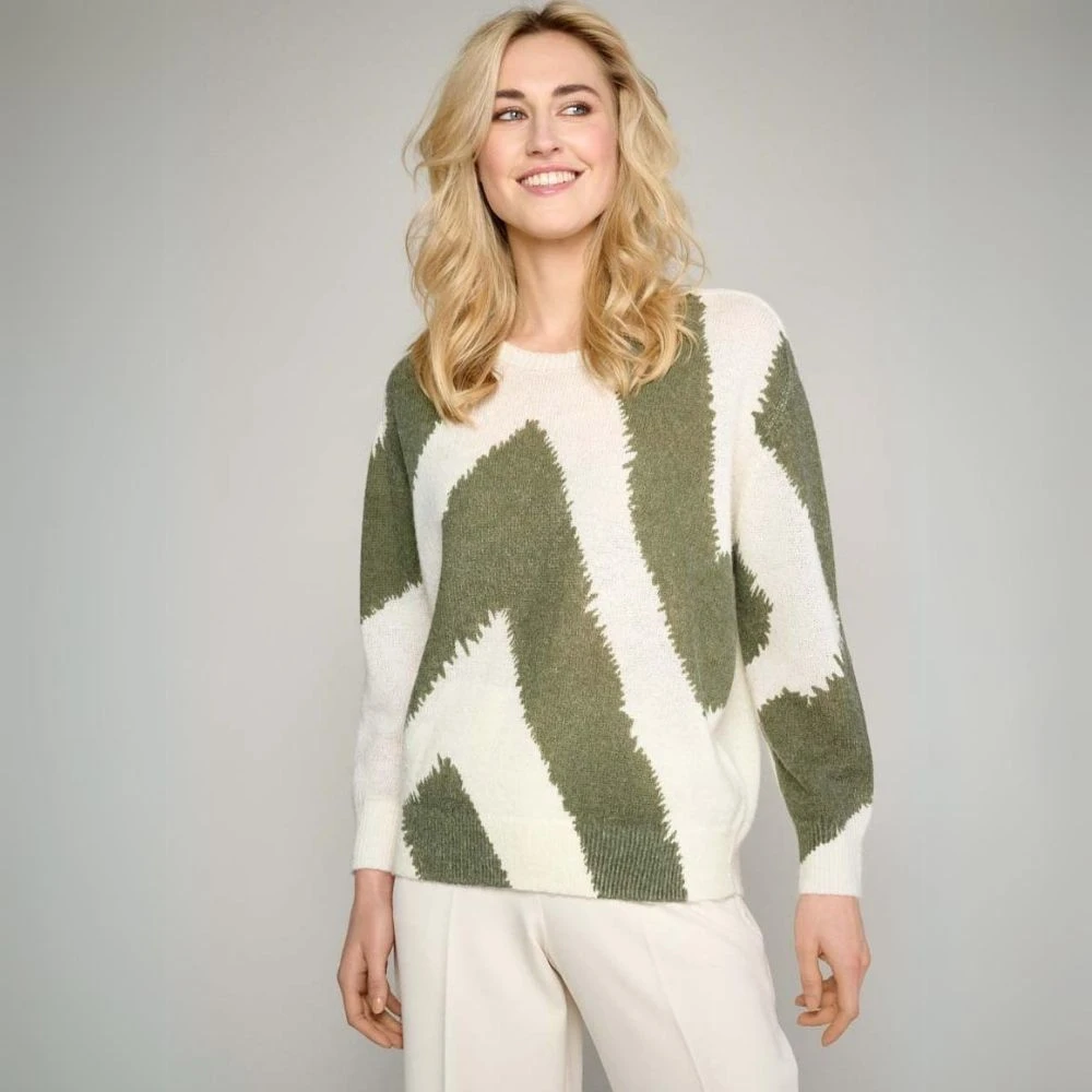 Marie Méro Bicolor Gebreide Trui Green Dames