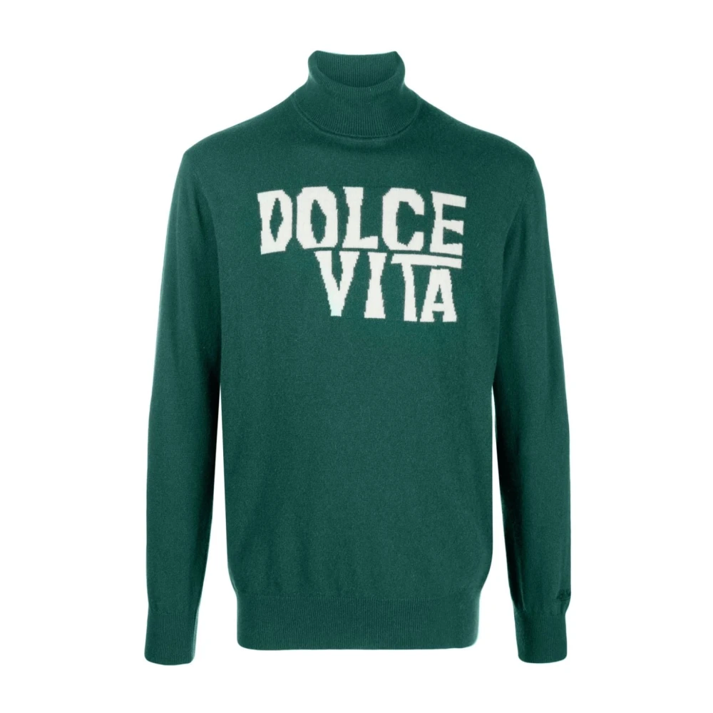 MC2 Saint Barth Groene Sweaters met Dolce Vita Slogan Green Heren
