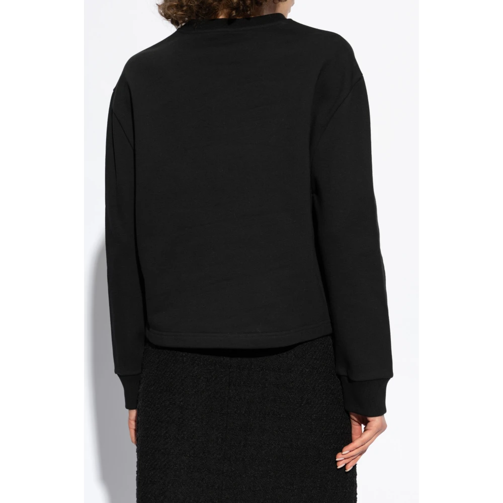 Versace Sweatshirt met glinsterende kristallen Black Dames