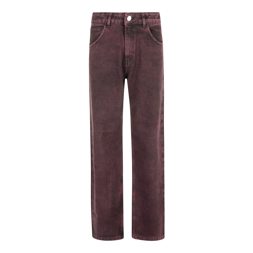 Federica Tosi Wijnkleurige Wide-Leg Jeans Aw24 Purple Dames