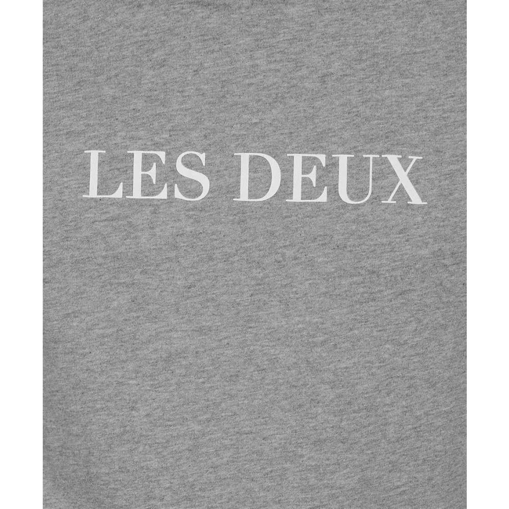 Les Deux Geribbelde katoenen T-shirt Gray Heren