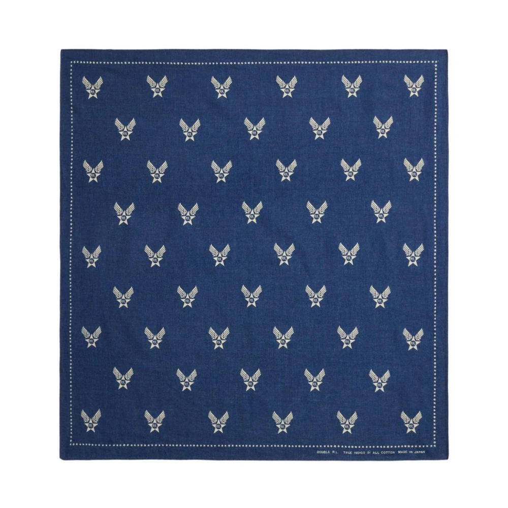 Ralph Lauren Men's Blue Scarves, One Size, Star-Pattern Square Scarf
