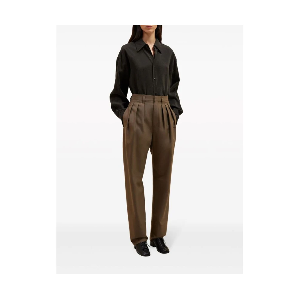 Lemaire Straight Trousers Brown Dames