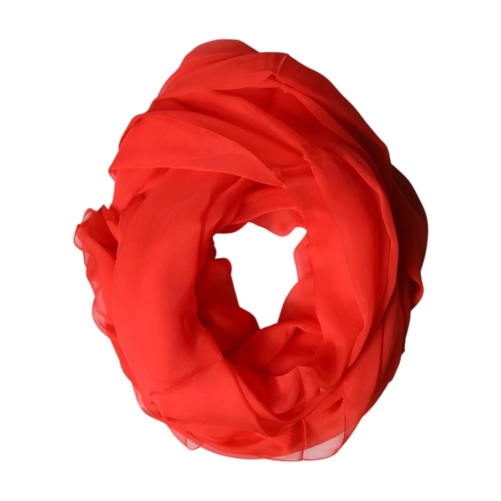 Dolce & Gabbana Mannelijk Rood Accessoires Heren, One Size, Silk Neck Wrap Shawl Scarf