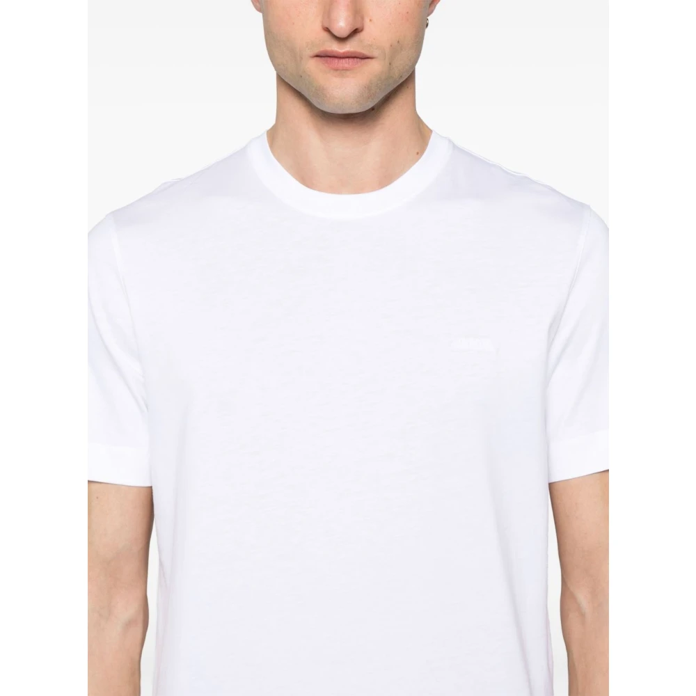 Ermenegildo Zegna Witte Crew Neck T-shirts en Polos White Heren