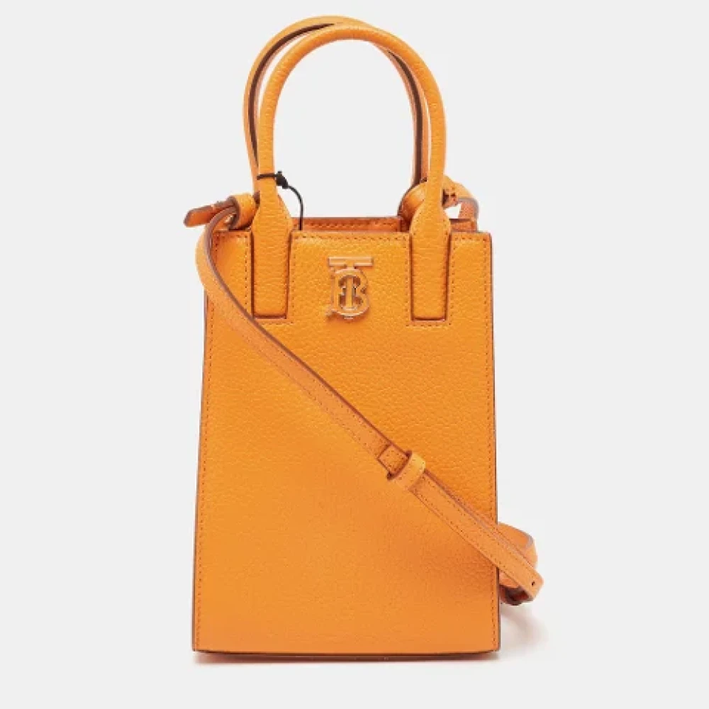 Burberry Vintage Pre-owned Leather totes Orange Dames