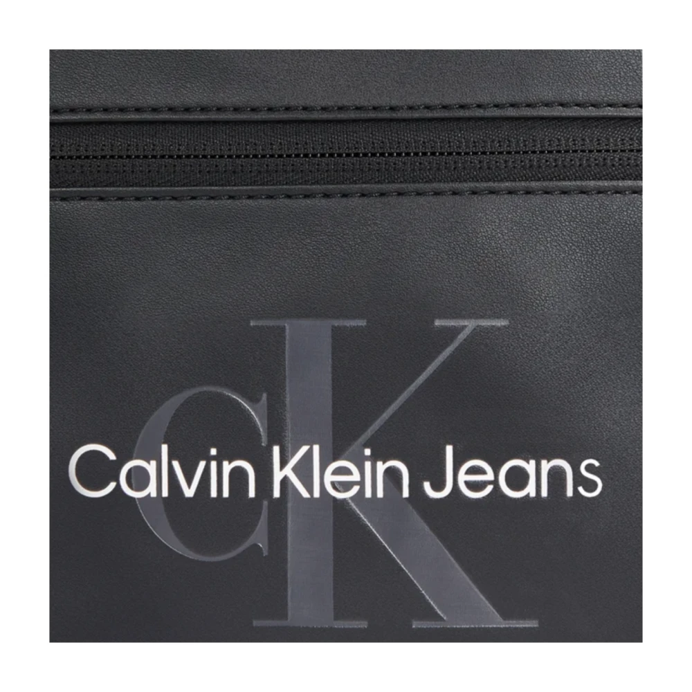 Calvin Klein Monogram PU Leren Schoudertas Black Heren