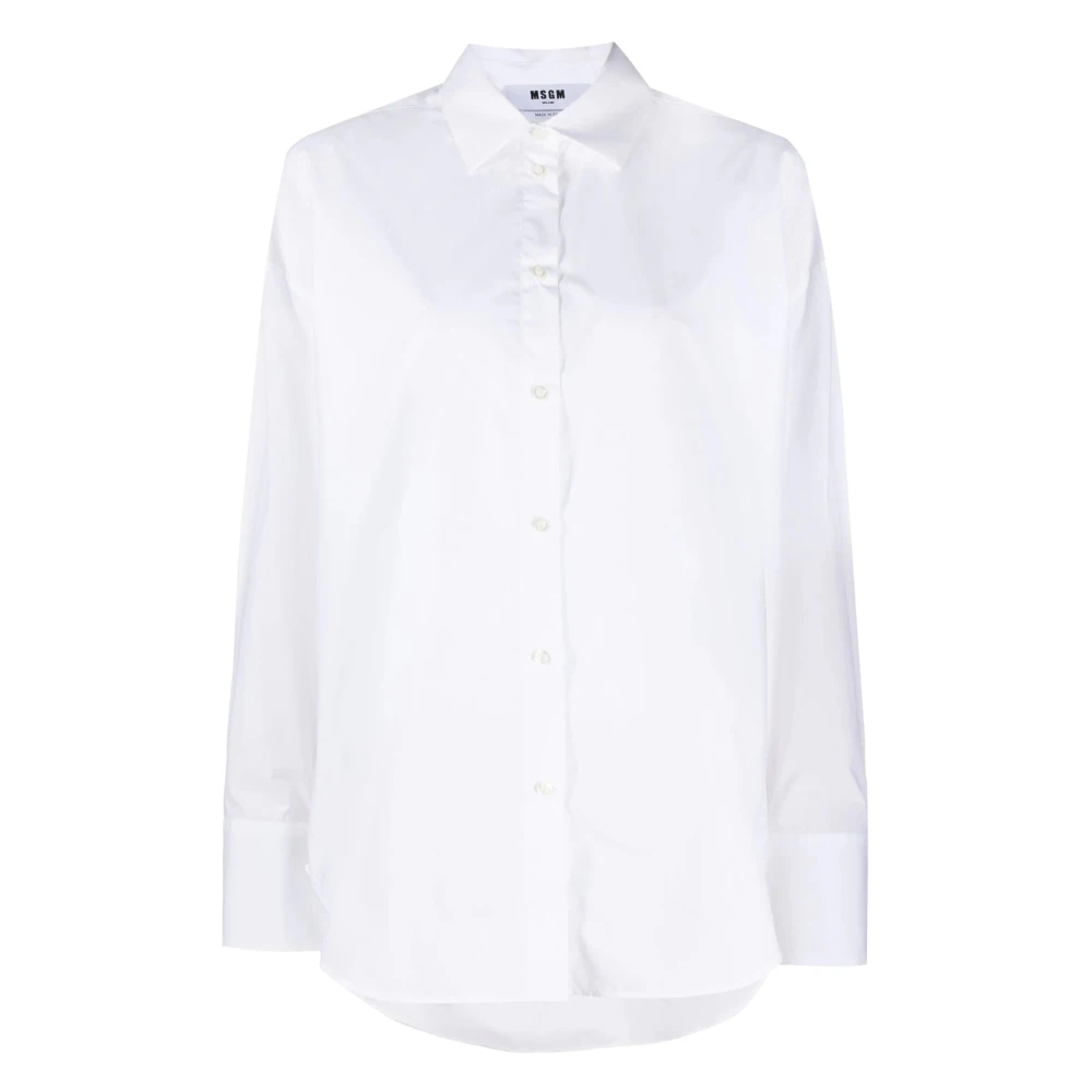 Msgm Women's White Long Sleeve Shirt - Shirts - S - Blouses & Shirts